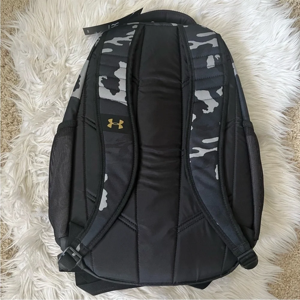 {Under Armour} UA Hustle Backpack in Camo Black / Metallic Gold - NWT